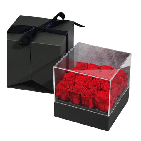 Boite de 16 Rose Eternelle Rouge - Rose Eternelle La Boutique