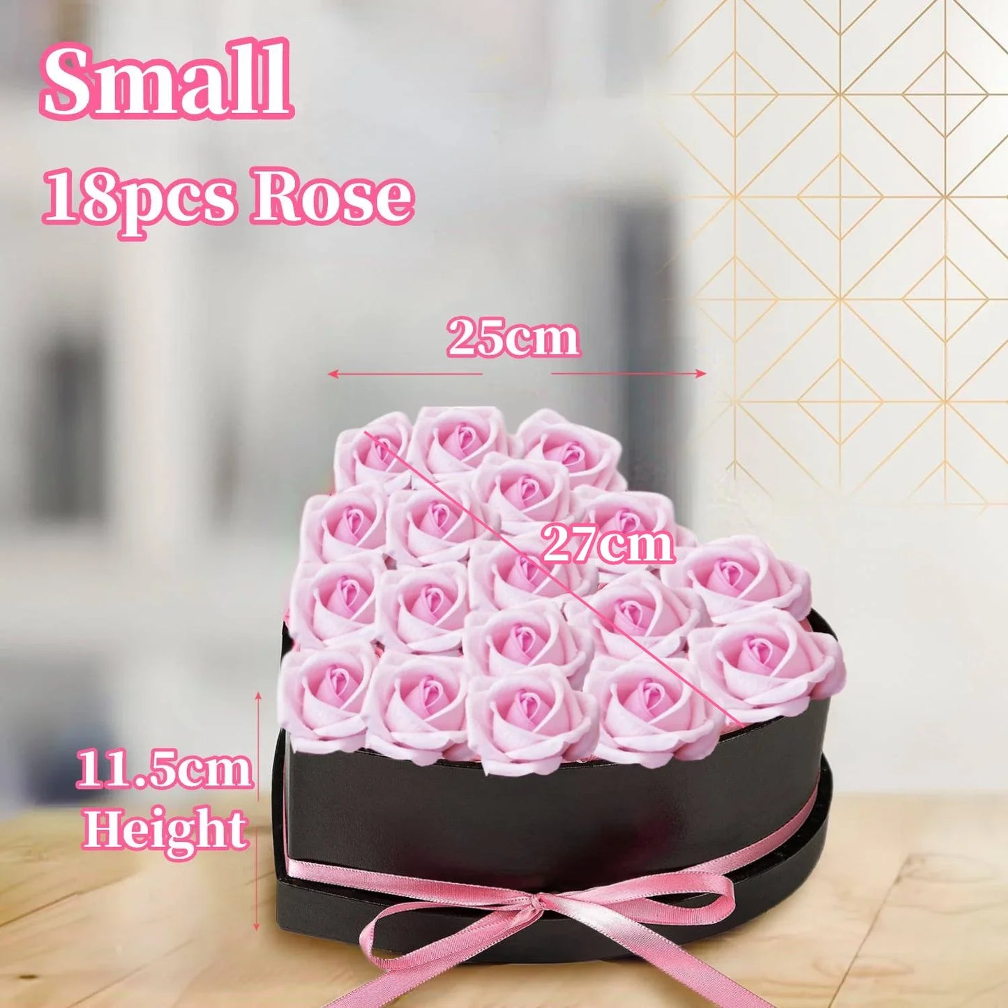 Coffret cœur roses éternelles rouges cadeau fête des mères - vue 9