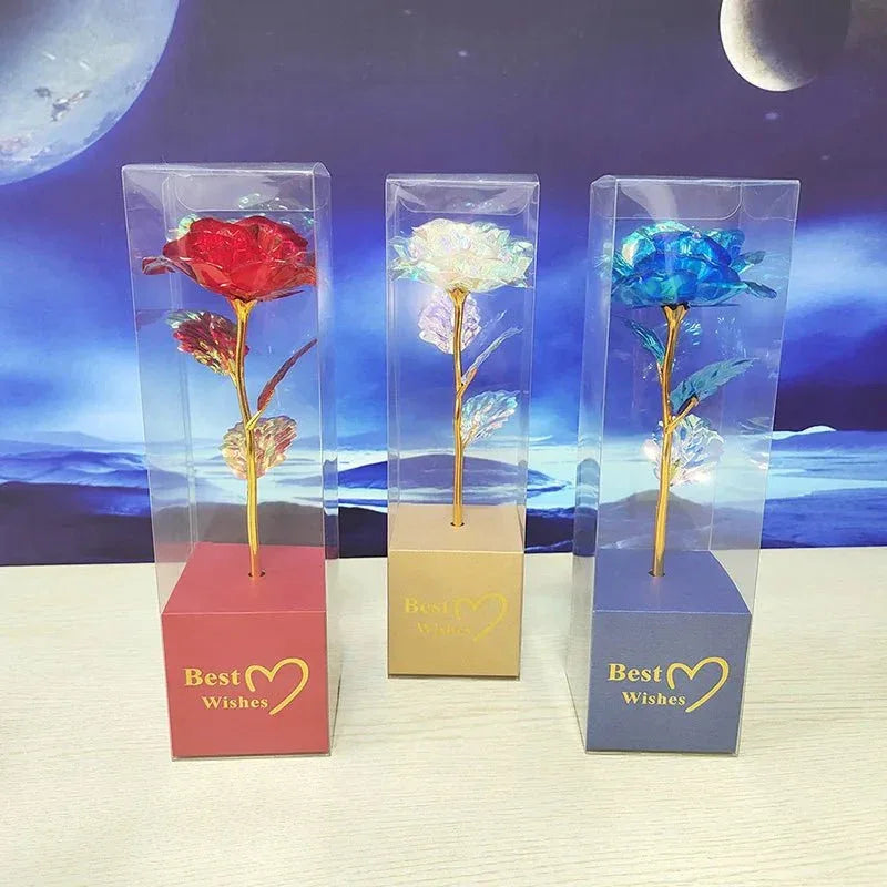 Rose Éternelle Effet Plaqué Or - Cadeau Créatif pour la Saint-Valentin - Rose Eternelle La Boutique