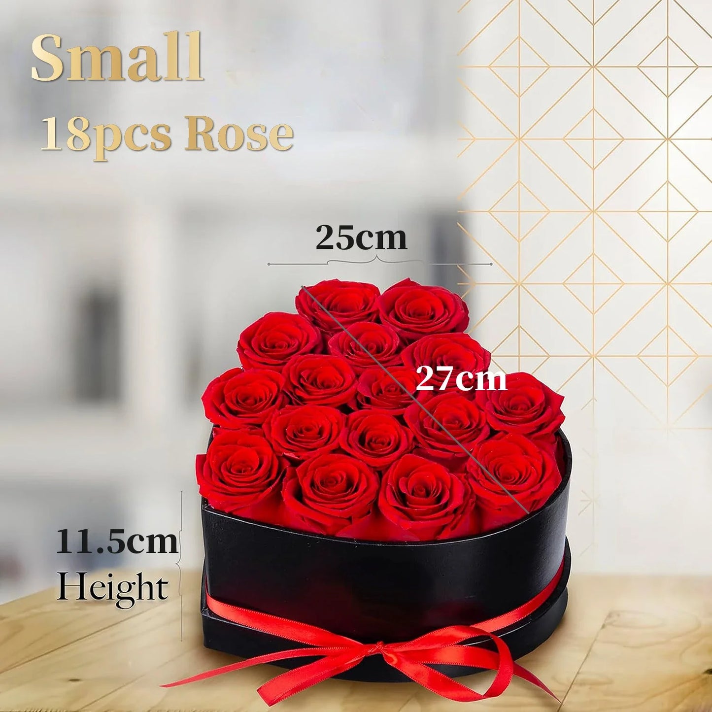 Coffret cœur roses éternelles rouges cadeau fête des mères - vue 10