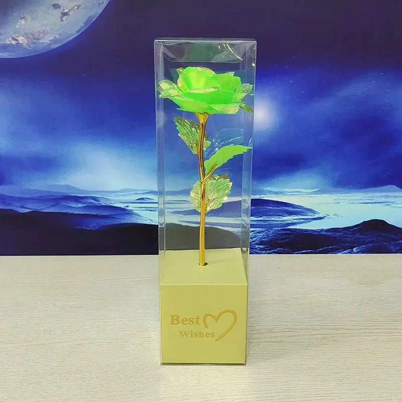 Rose Éternelle Effet Plaqué Or - Cadeau Créatif pour la Saint-Valentin - Rose Eternelle La Boutique