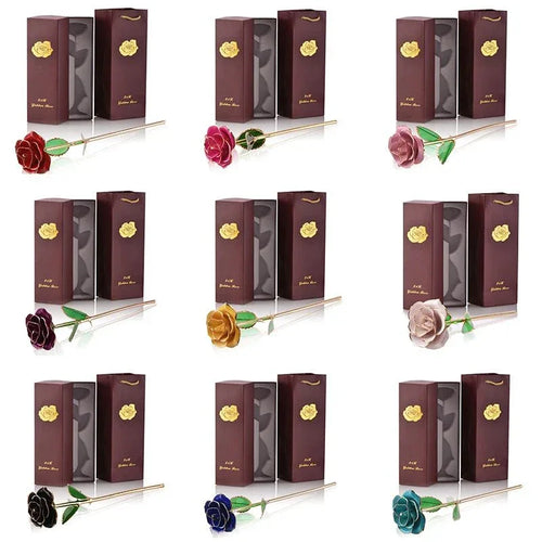 Coffret Rose Éternelle Plaquée Or 24K - Rose Eternelle La Boutique