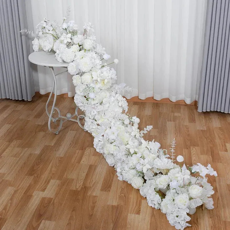 Chemin de Table Floral en Soie – Décoration Mariage & Centre de Table - Rose Eternelle La Boutique