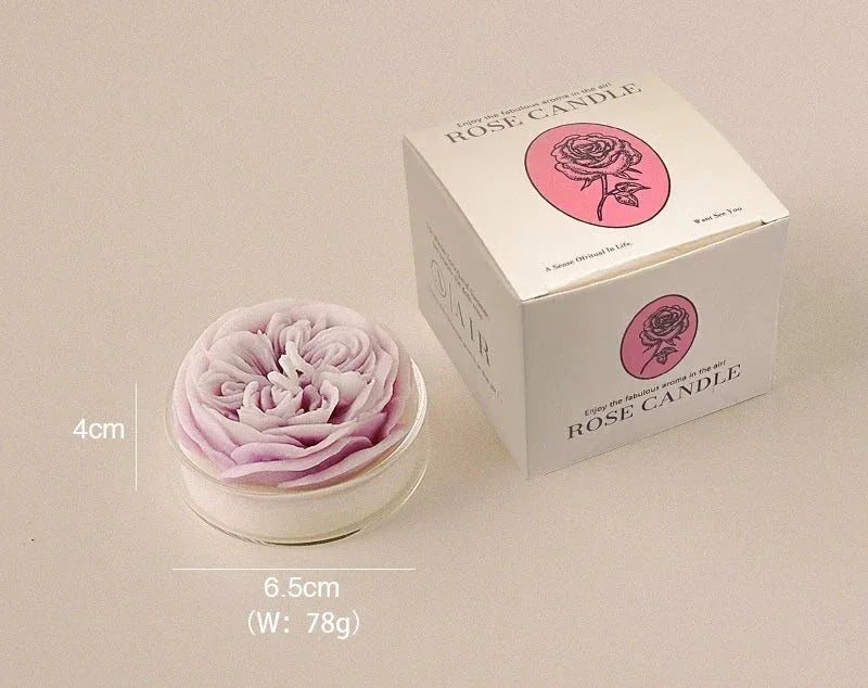 Bougie Fleur "Pivoine" Sculptée - Cire de Soja - Rose Eternelle La Boutique