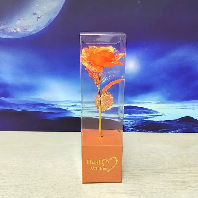 Rose Éternelle Effet Plaqué Or - Cadeau Créatif pour la Saint-Valentin - Rose Eternelle La Boutique