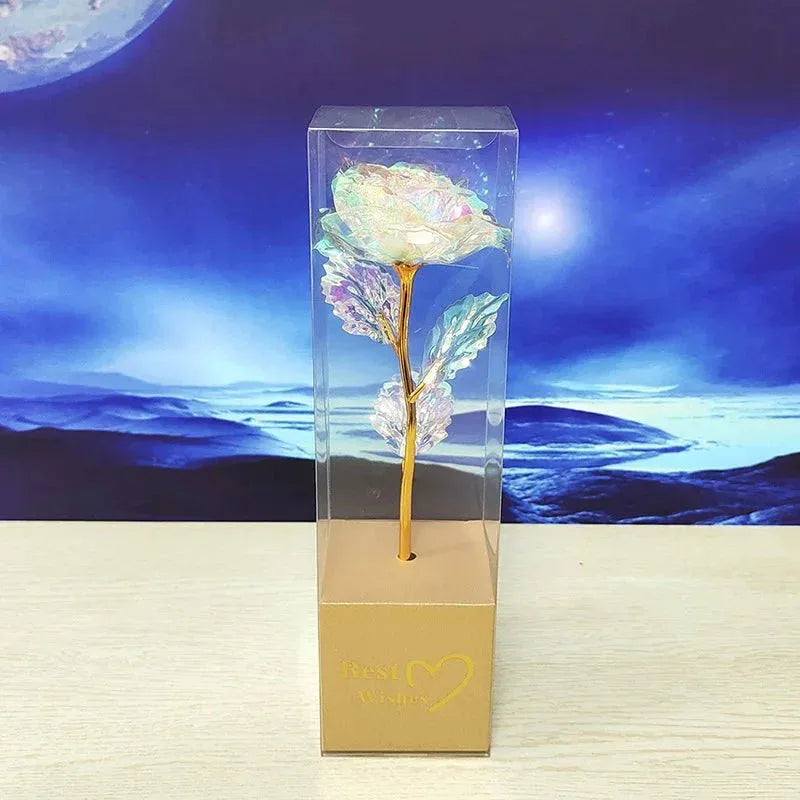 Rose Éternelle Effet Plaqué Or - Cadeau Créatif pour la Saint-Valentin - Rose Eternelle La Boutique
