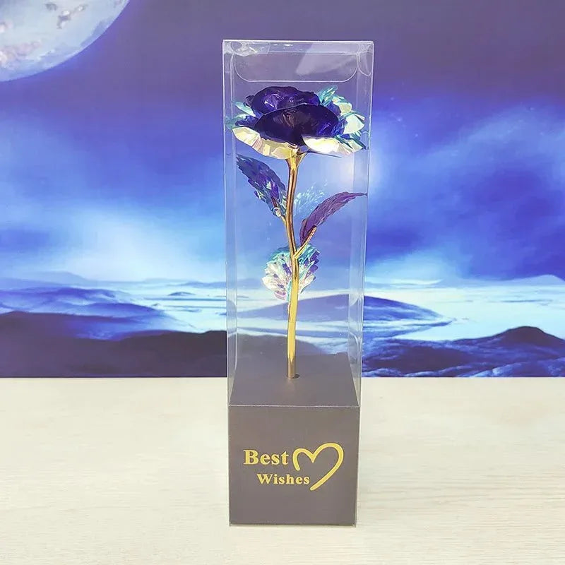 Rose Éternelle Effet Plaqué Or - Cadeau Créatif pour la Saint-Valentin - Rose Eternelle La Boutique