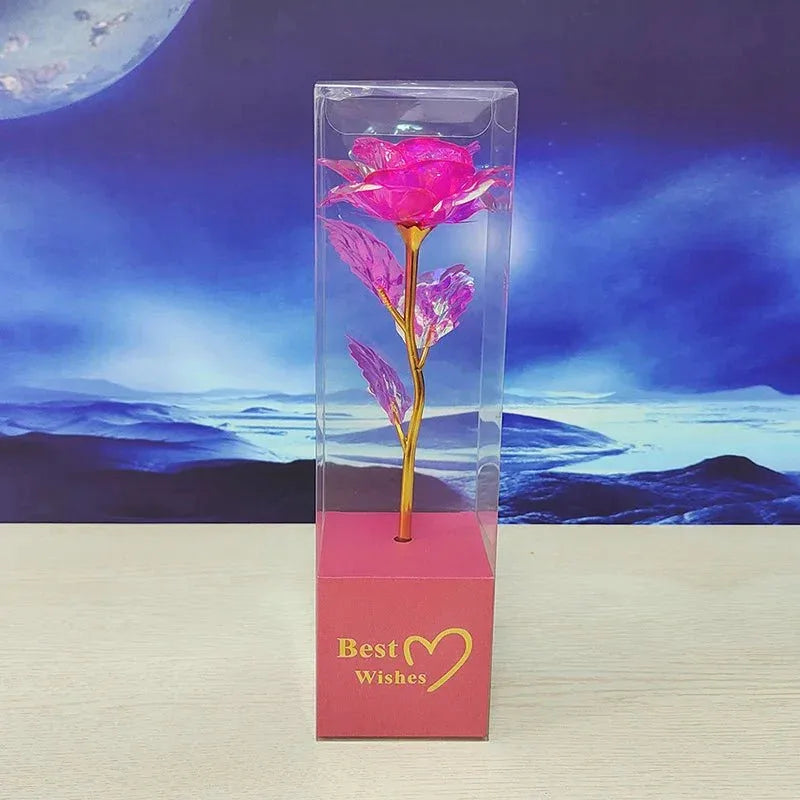 Rose Éternelle Effet Plaqué Or - Cadeau Créatif pour la Saint-Valentin - Rose Eternelle La Boutique