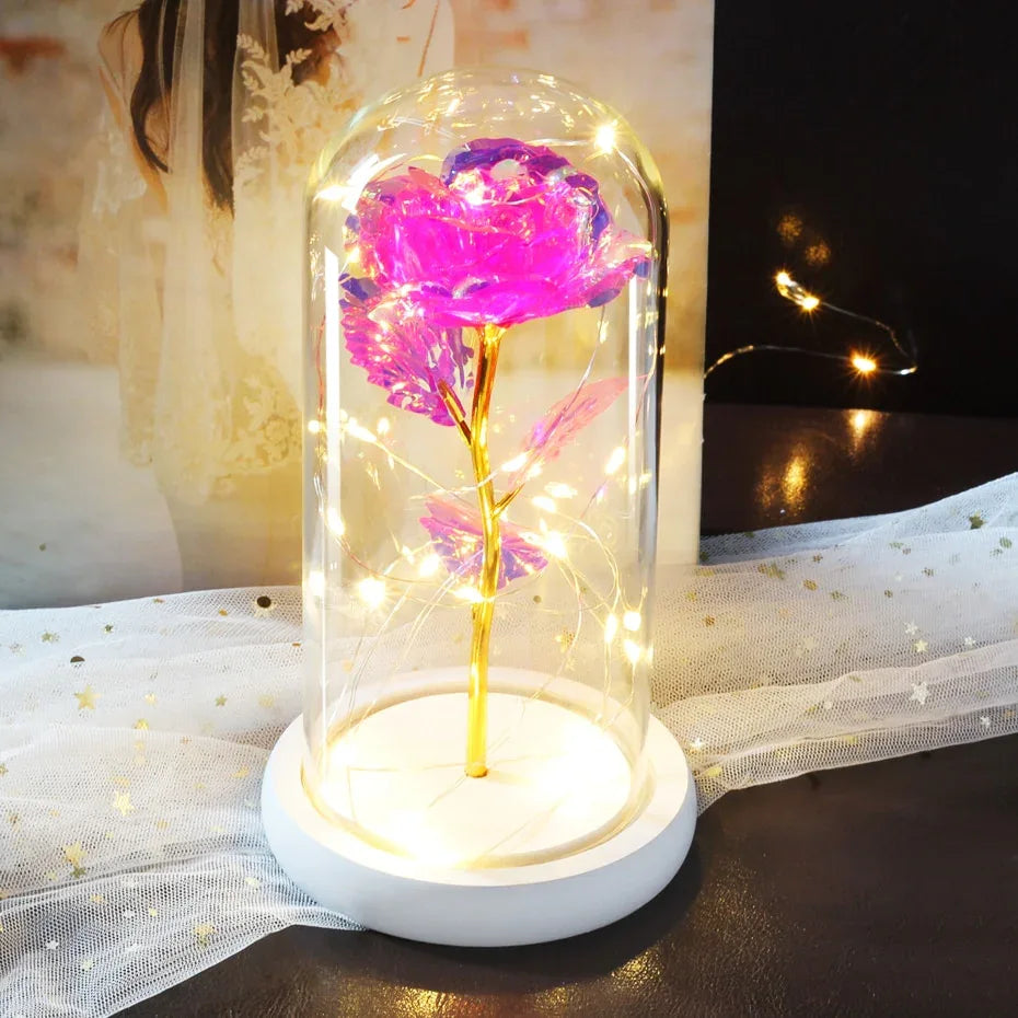 Rose Eternelle Crystal Sous Cloche (Choix de Couleurs) - Rose Eternelle La Boutique