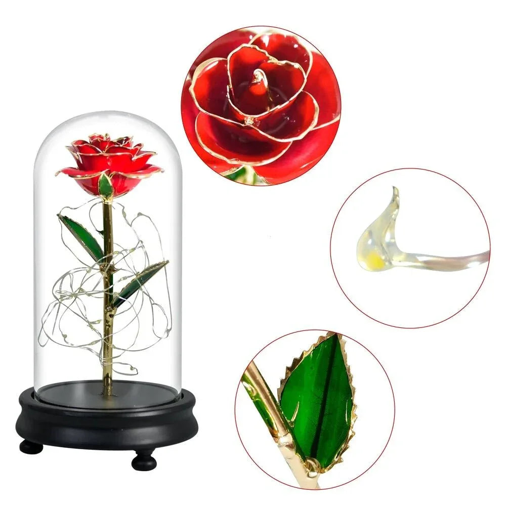 Rose Eternelle Doré avec Coffret - Rose Eternelle La Boutique