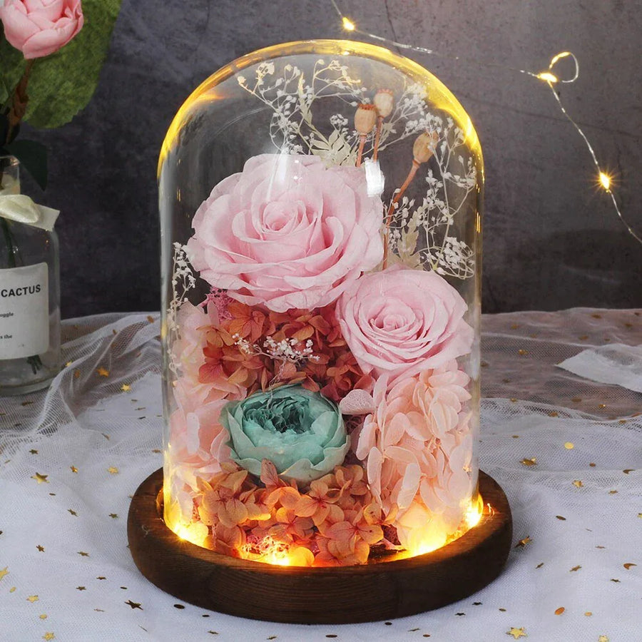Roses Eternelles (Naturelles) Verte/Rose - Rose Eternelle La Boutique