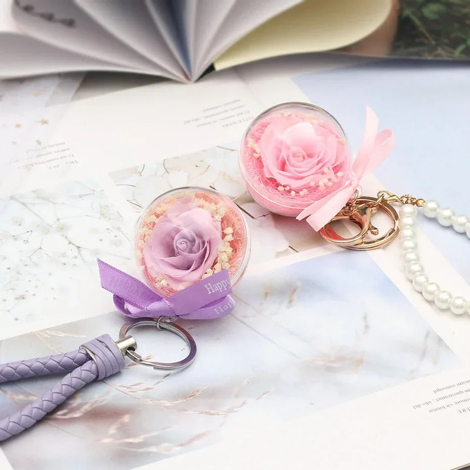 Rose Eternelle Porte Clef Rose - Rose Eternelle La Boutique