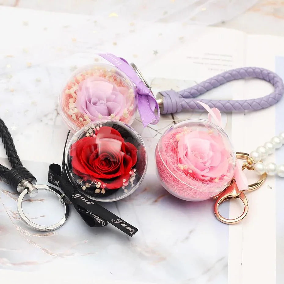 Eternal Rose violette keychain