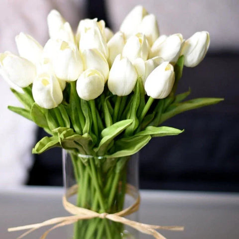 Lot de 10 fleurs artificielles en forme de tulipe - Rose Eternelle La Boutique