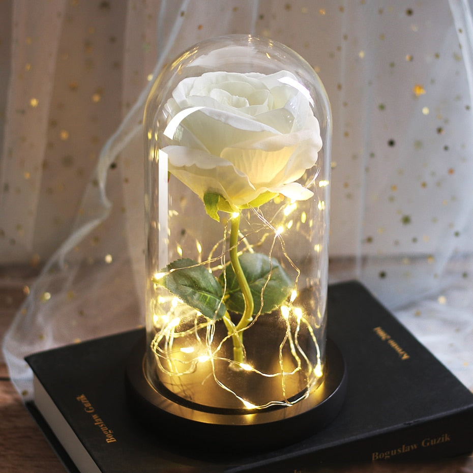 Rose Eternelle Avec LED Blanche - Rose Eternelle La Boutique