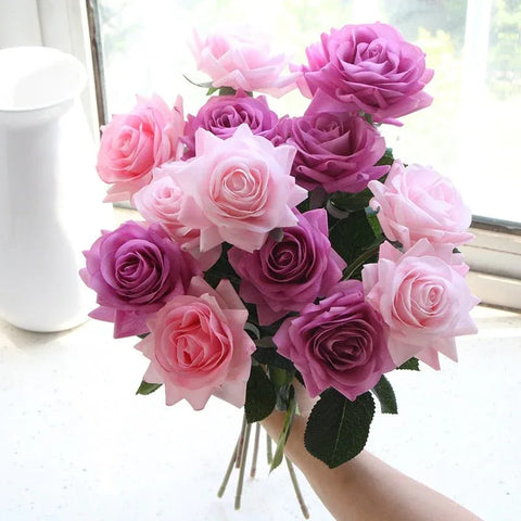Luxueux Bouquet de fleur composé de rose éternelle Artificielle - Rose Eternelle La Boutique