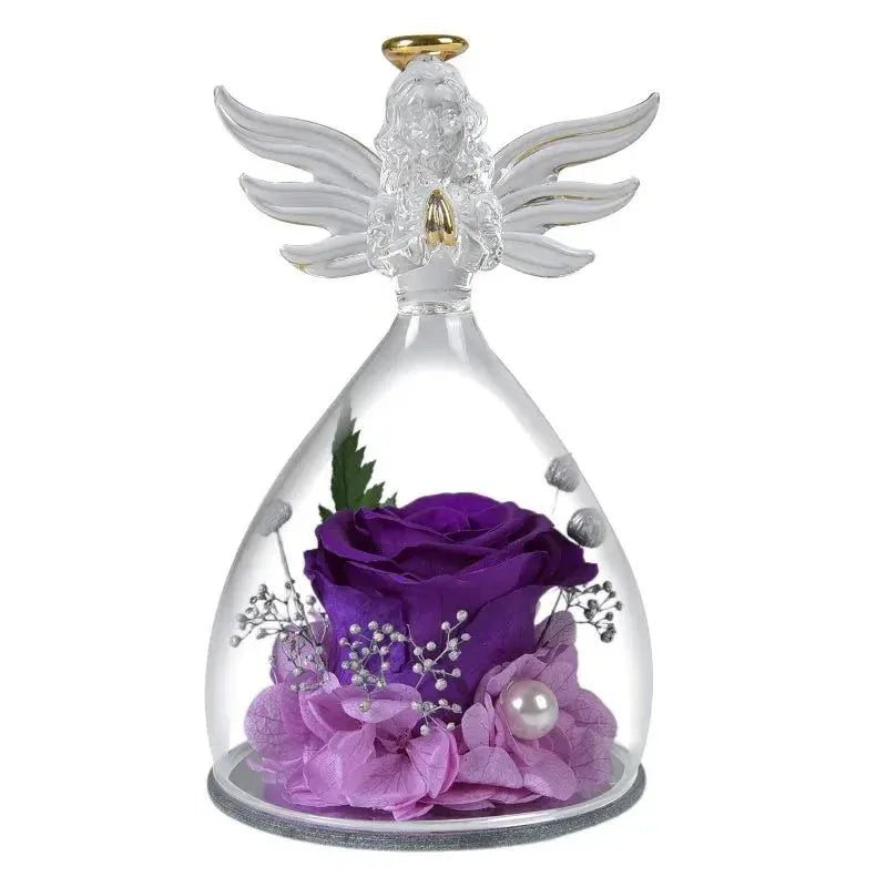 Ange & Rose éternelle Sous Cloche | Violet - Rose Eternelle La Boutique