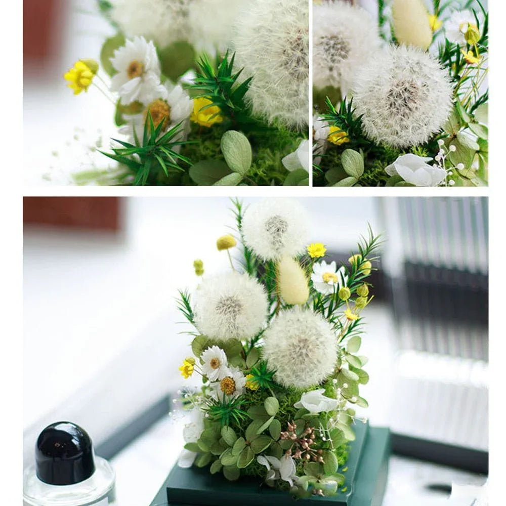 Compositions Florale avec Pissenlit - Rose Eternelle La Boutique