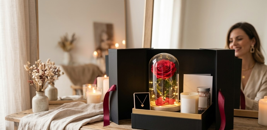 Coffret Cadeau Femme avec Rose Éternelle : Le Guide
