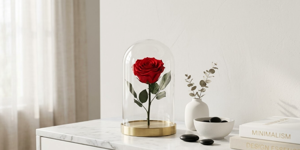 Rose éternelle et minimalisme : quand moins c'est plus