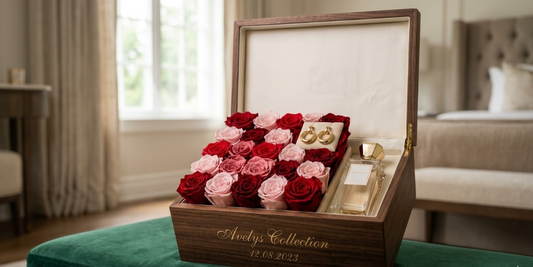 Roses éternelles et coffrets personnalisés : la tendance du cadeau sur-mesure