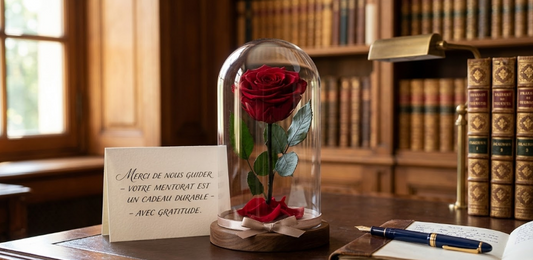 Roses éternelles pour remercier un professeur ou un mentor