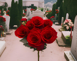 Les roses éternelles et les soins symboliques pour honorer la mémoire d'un être cher