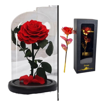 Bundle Pack Rose Eternelle Rouge + Coffret 24k (Choix) - Rose Eternelle La Boutique