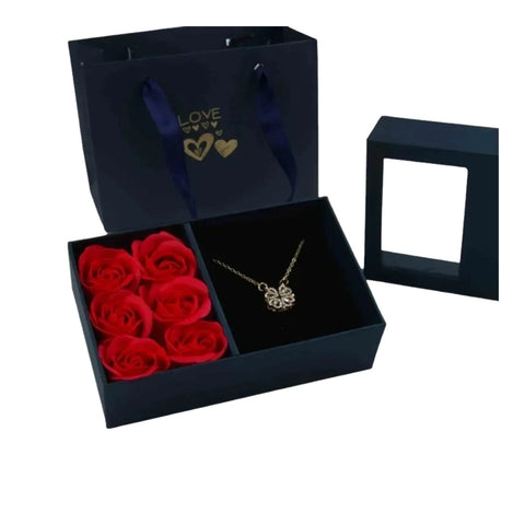 Coffret Bijoux 6 Roses Éternelles – Écrin Bague, Bracelet & Pendentif - Rose Eternelle La Boutique