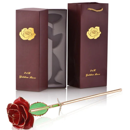 Geschenkbox „Ewige Rose“, 24 Karat vergoldet
