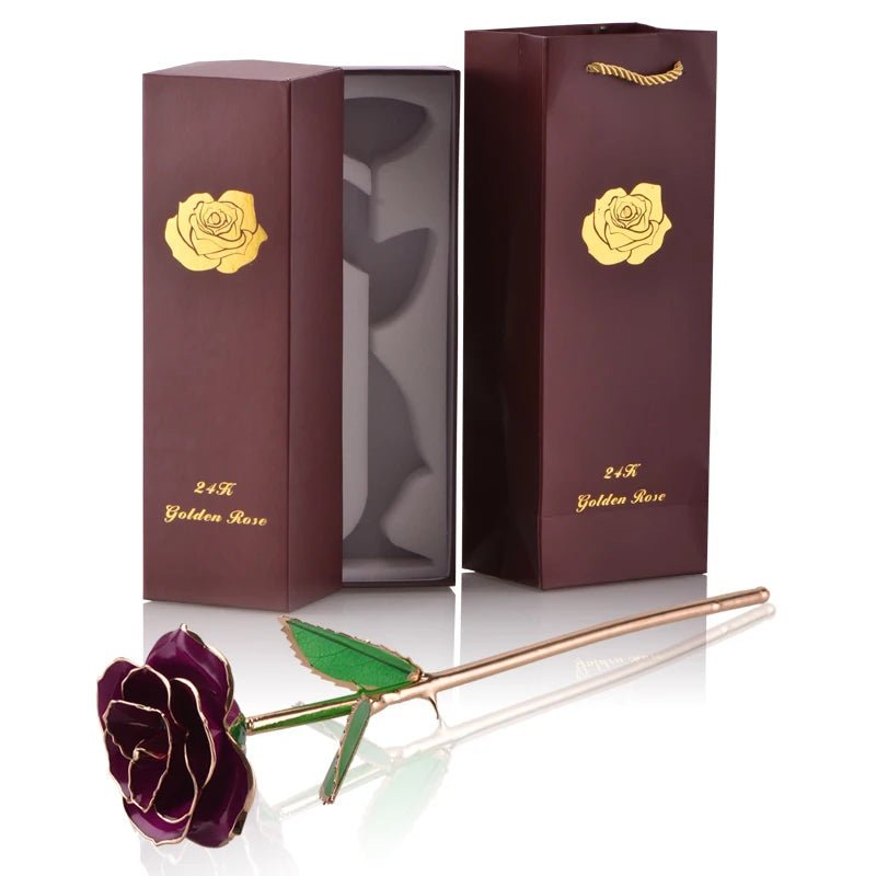 Geschenkbox „Ewige Rose“, 24 Karat vergoldet