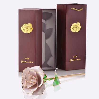 Geschenkbox „Ewige Rose“, 24 Karat vergoldet