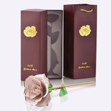Coffret Rose Éternelle Plaquée Or 24K