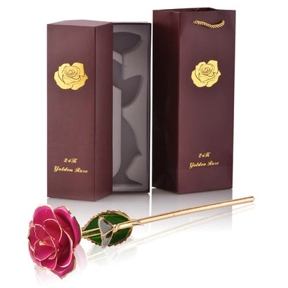 Geschenkbox „Ewige Rose“, 24 Karat vergoldet