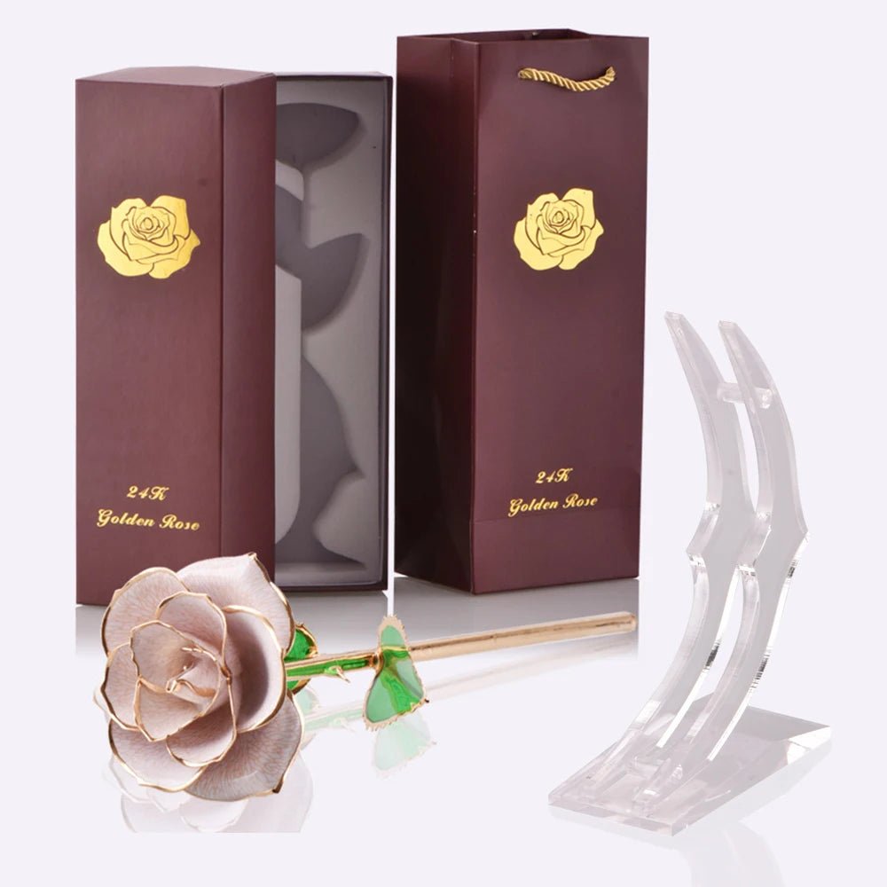 Geschenkbox „Ewige Rose“, 24 Karat vergoldet