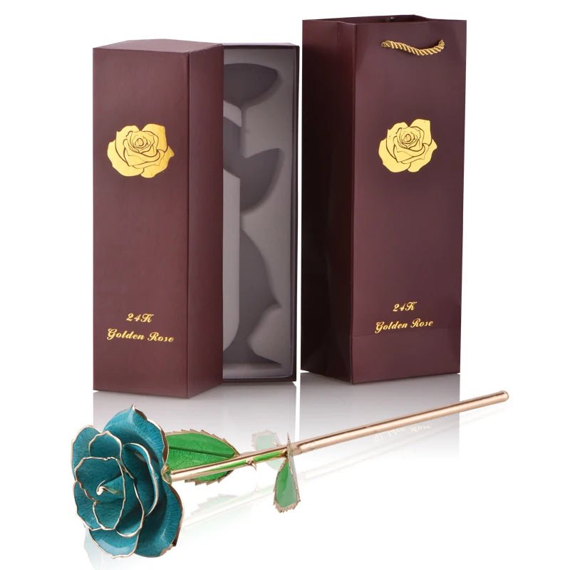 Geschenkbox „Ewige Rose“, 24 Karat vergoldet