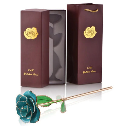 Geschenkbox „Ewige Rose“, 24 Karat vergoldet
