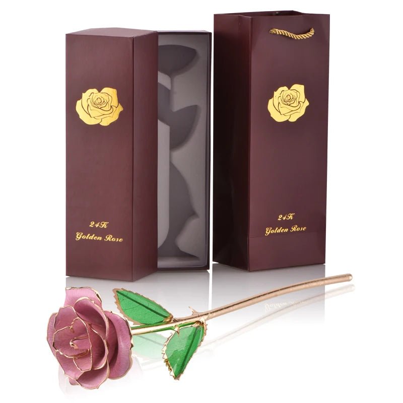 Geschenkbox „Ewige Rose“, 24 Karat vergoldet