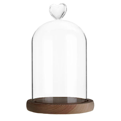Glaskuppel mit Holzsockel