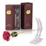 Coffret Rose Éternelle Plaquée Or 24K