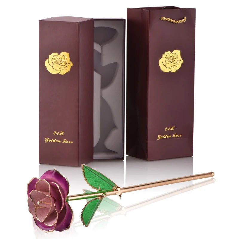 Geschenkbox „Ewige Rose“, 24 Karat vergoldet