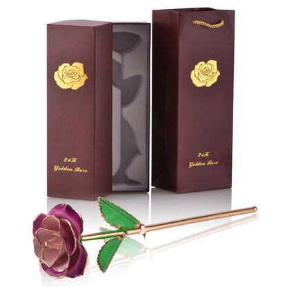 Geschenkbox „Ewige Rose“, 24 Karat vergoldet