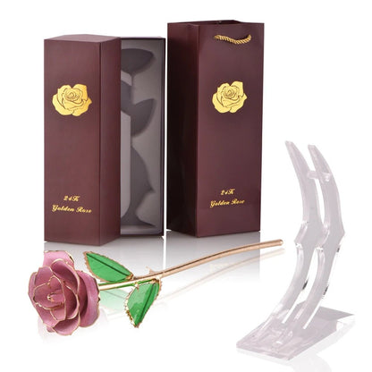 Geschenkbox „Ewige Rose“, 24 Karat vergoldet