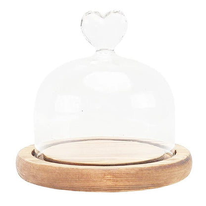 Glaskuppel mit Holzsockel