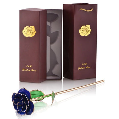 Geschenkbox „Ewige Rose“, 24 Karat vergoldet