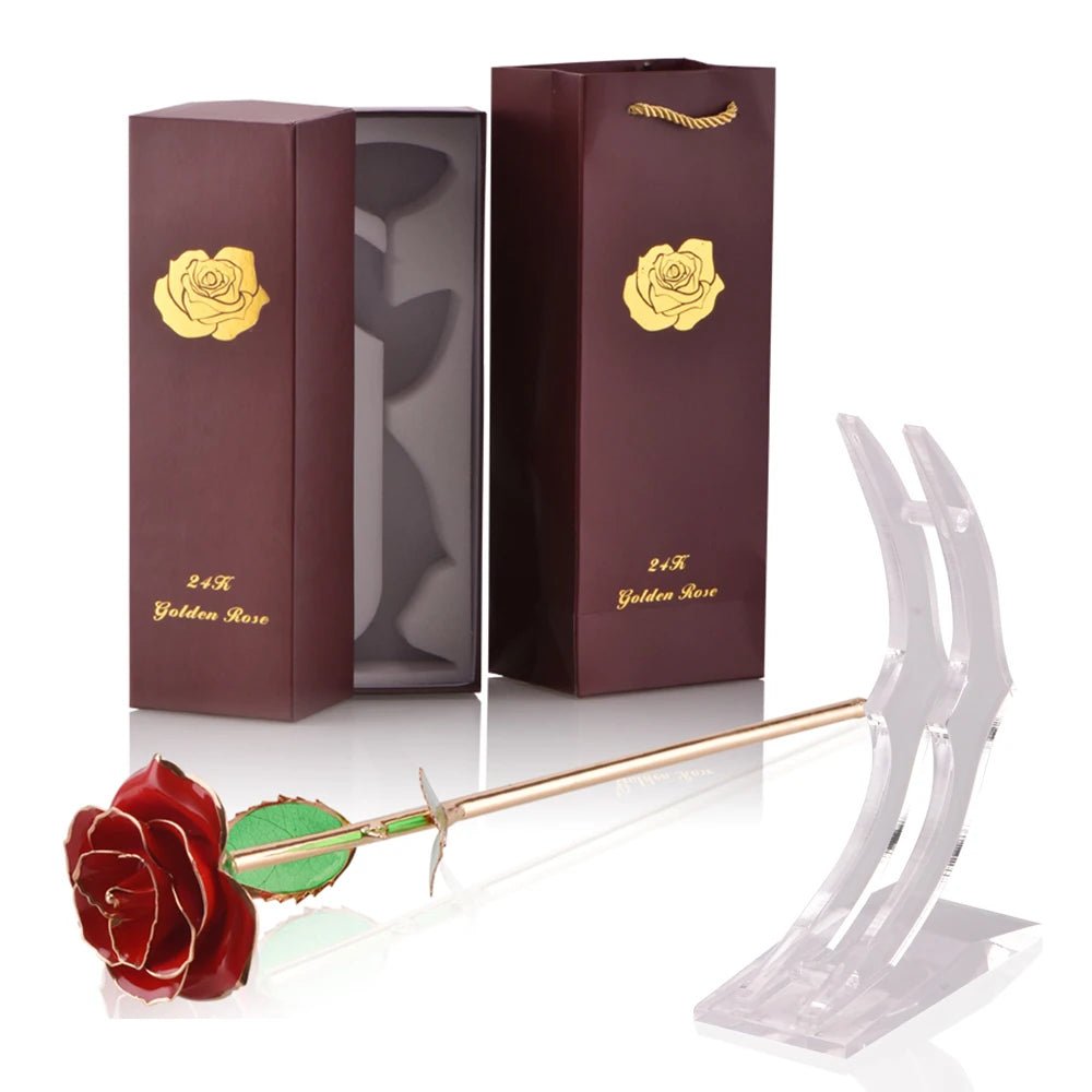 Geschenkbox „Ewige Rose“, 24 Karat vergoldet