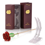 Coffret Rose Éternelle Plaquée Or 24K