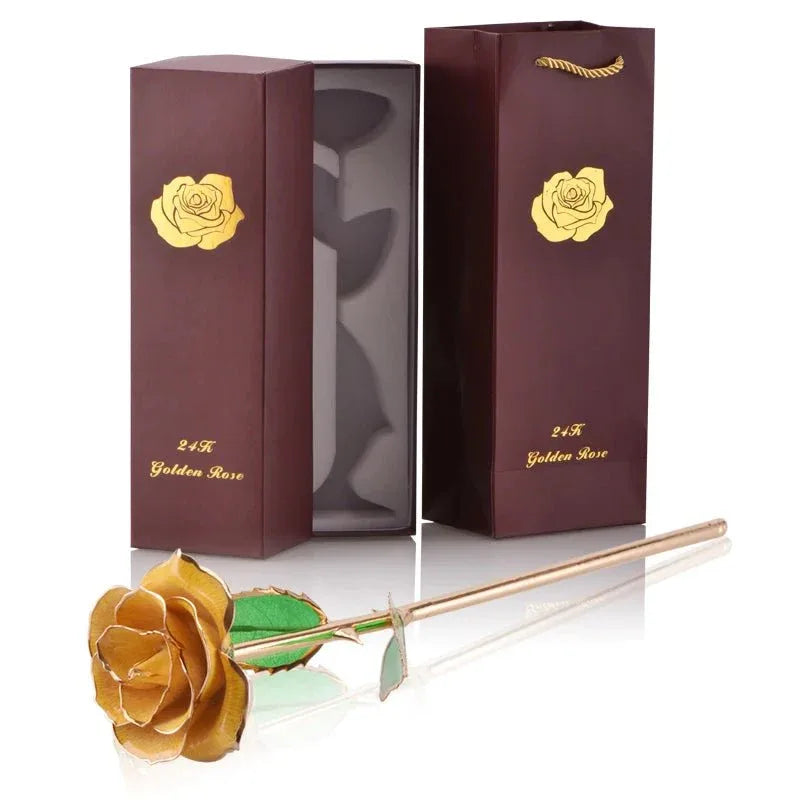 Coffret Rose Éternelle Plaquée Or 24K - Rose Eternelle La Boutique