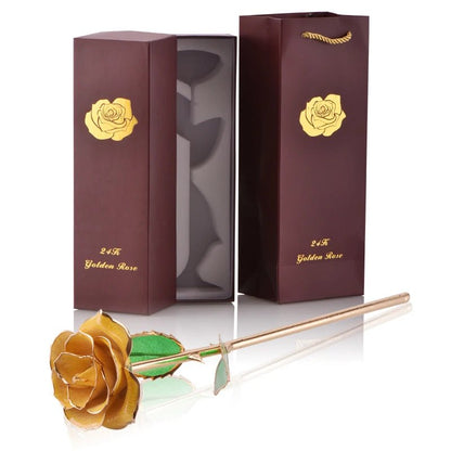 Geschenkbox „Ewige Rose“, 24 Karat vergoldet