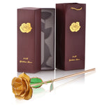 Coffret Rose Éternelle Plaquée Or 24K